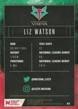 2018 Tap 'N' Play Suncorp Super Netball #80 Liz Watson Back